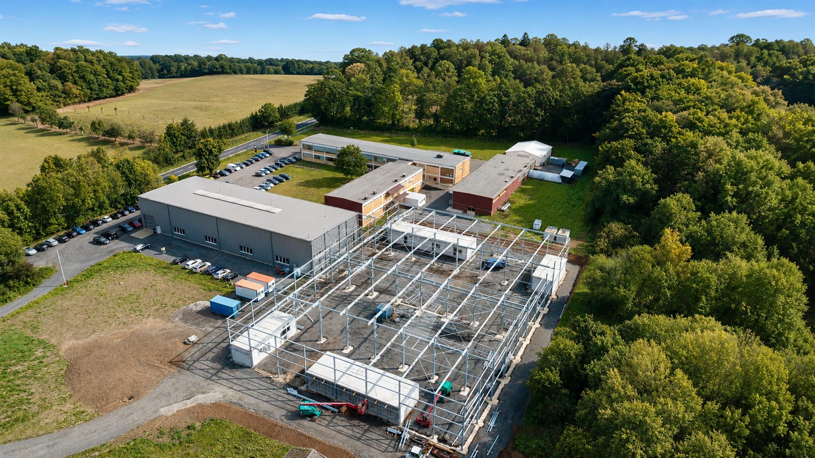 Hallen-Neubau in Stahlkonstruktion in NRW